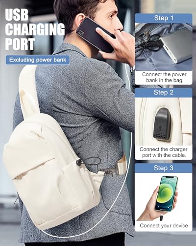 Image of Small Black Sling Crossbody Backpack Shoulder Bag for Men Women