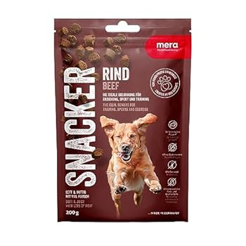MERA Snacker Rind 1 x 200g getreidefrei softe Hundeleckerli f&uumlr Training oder als Snack herzhafte fleischige Leckerlies f&u