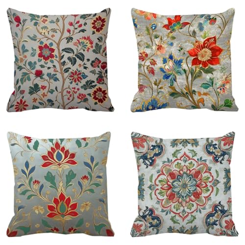 Housse coussin 35x35cm imperméable en lin avec fermeture éclair