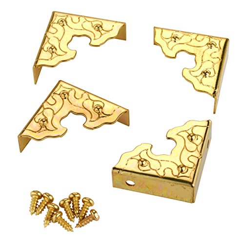 Highpoint Filigree Box Corners Brass 4-Piece