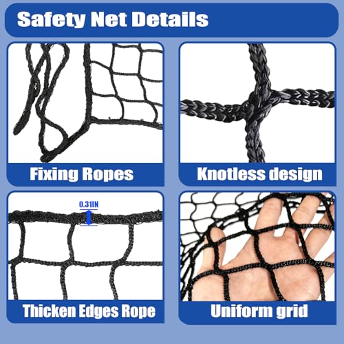 Image of Safety Net Kids Pet Balcony Protection Rope Net Stair Safety Netting for Railings Playground Safety Net Golf Practice Net Baseball Nets for Batting Knotless Polyester Sports Netting