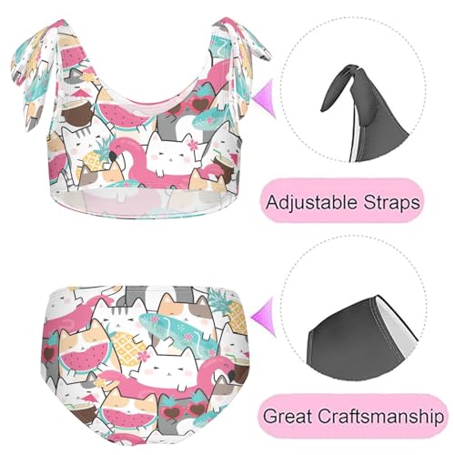 Image of QUGRL Girls Swimsuit Two Piece Swimwear Bathing Suit for Girls Tankini Bikini Set Size 3-12T