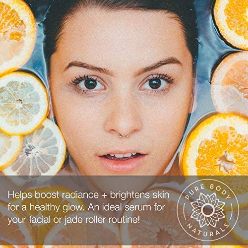 Vitamin C Serum Dark Spot Corrector For Face, With Hyaluronic Acid And Vitamin E - Brightening Dark Spot Corrector Serum By Pure Body Naturals #TOP1