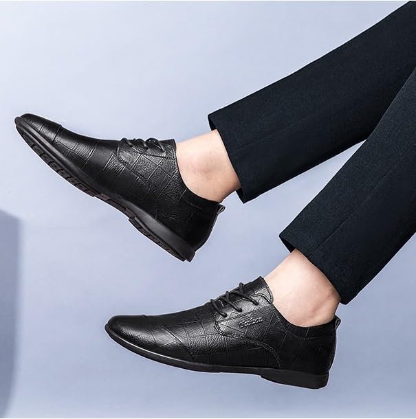 Men's Classic Lace Up Oxfords Shoes Mens Casual Walking Office Dress Shoes Fashion Pointed Toe Low Derby Shoes for Men2