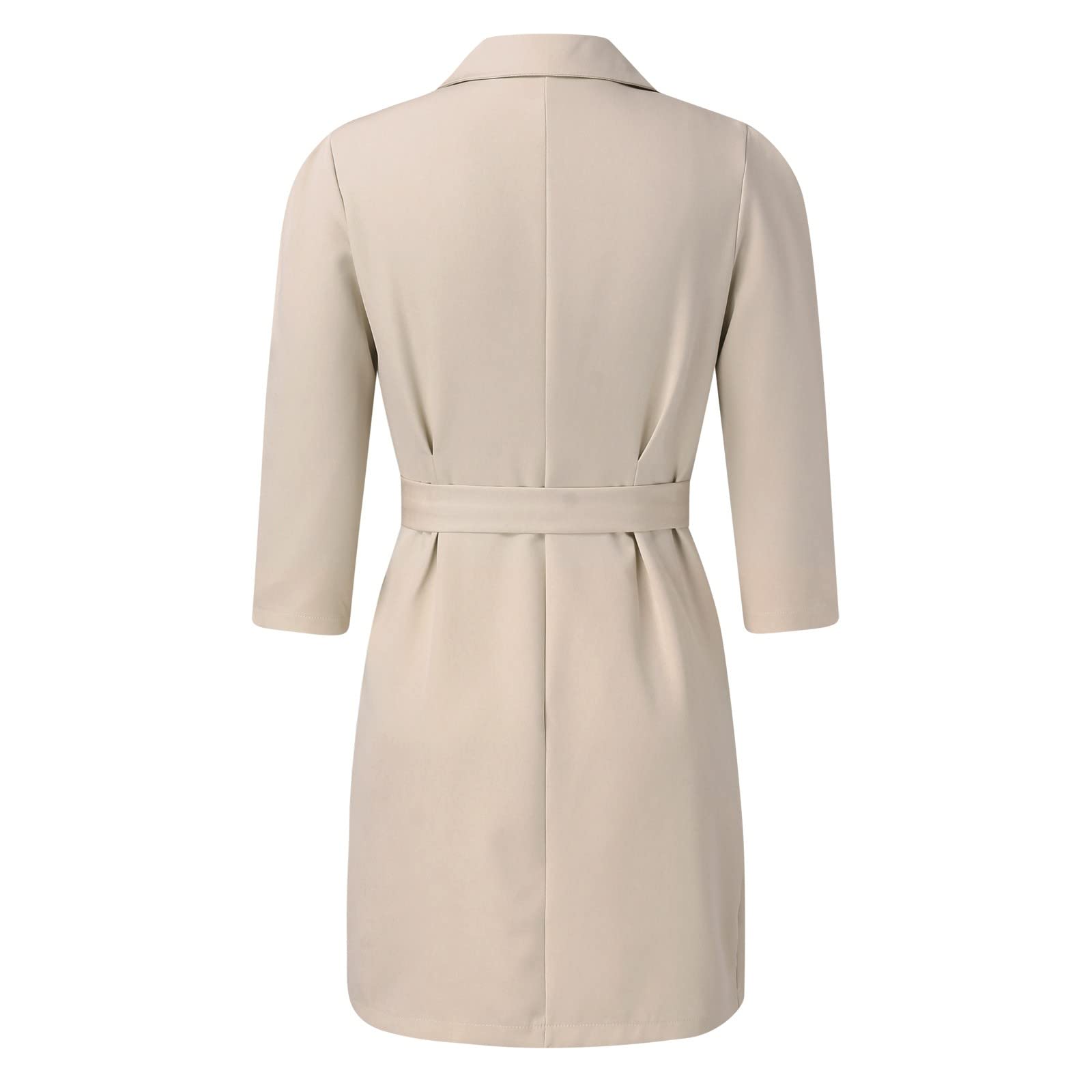 Blazer Kleid Damen Elegant Business Blazer Kleider Anzug Zweireihig Langarm V-Ausschnitt Bodycon Minikleid mit Knopf Mode Jacke Mantel