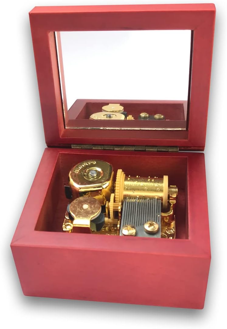 ブラウン梨 木製 巻き上げオルゴール 時計仕掛け付き 三京 オルゴール オルゴール 音楽ムーブメント チューン : When You