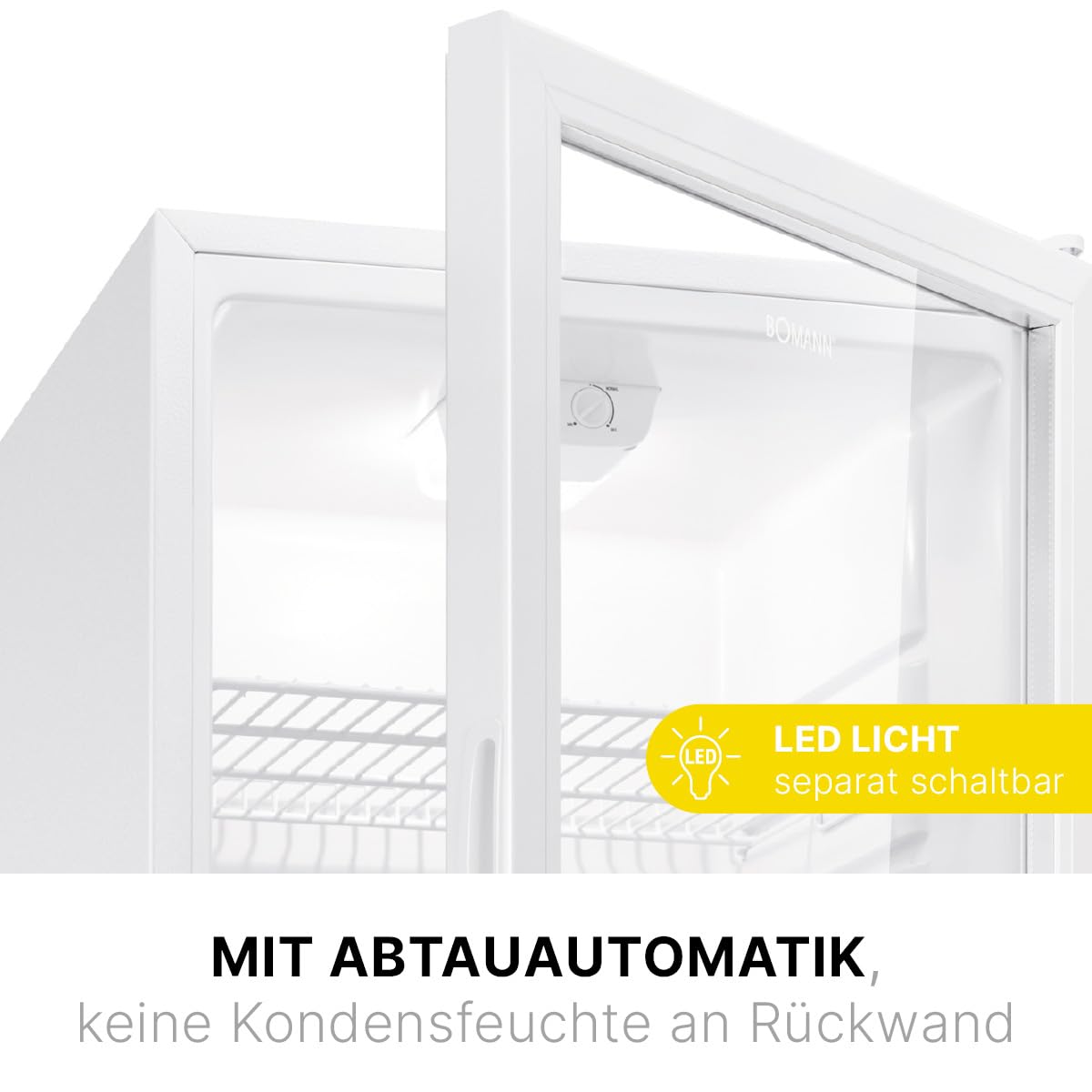 Bomann KSG 7289 Getränkekühlschrank 245L Glastür Flaschenkühlschrank weiß