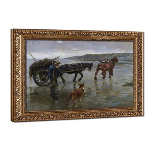 Impression sur toile Seaweed Gatherers par Harold Harvey 50x76 cm