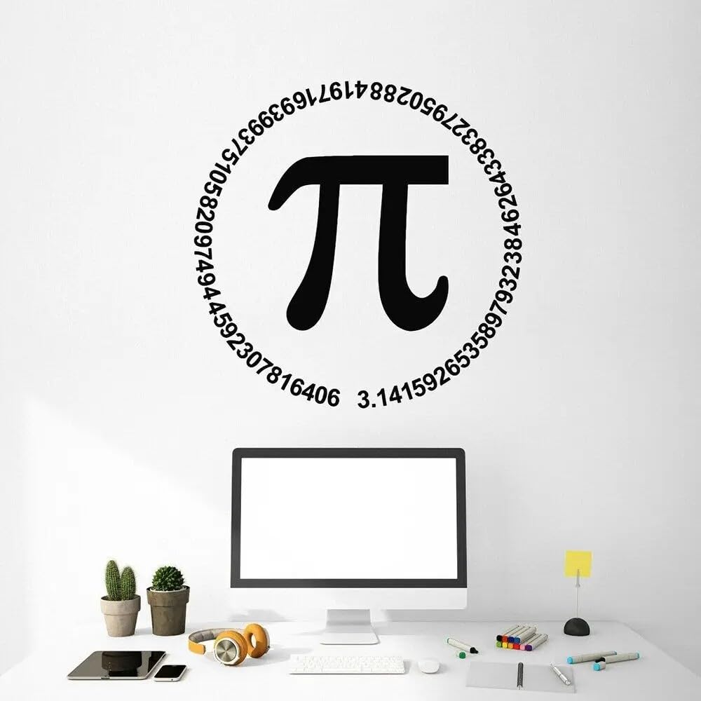 Math Lovers School Stickers for Bedroom Vinyl Wall Decal Pi Mathematics Number Wallpaper Removable Children Room Decoration 42 X 42 CM