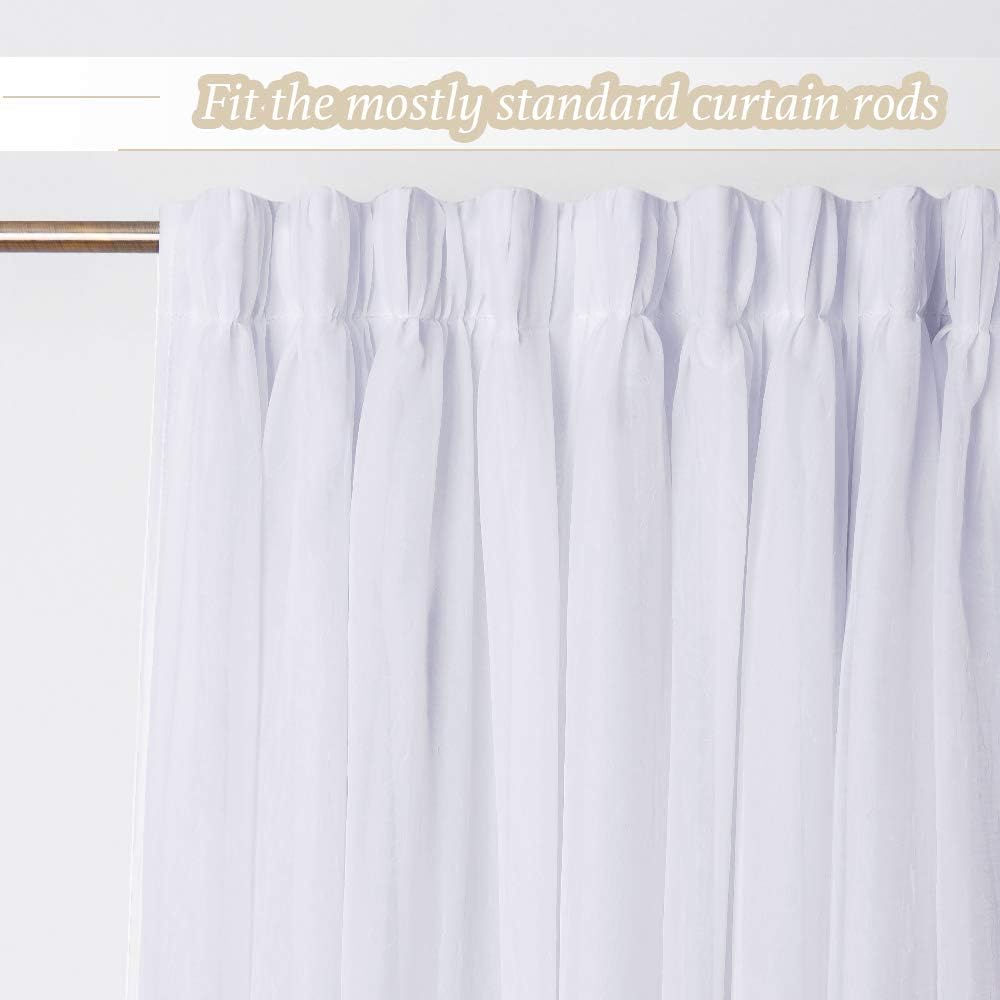 NICETOWN Stylish Mix & Match Elegance Crushed Voile x Light Blocking Curtain Panel with Tie-Backs for Guest Room, Noise Reducing Curtain (52 inches W x 72 inches L, Platinum, Single Pack)