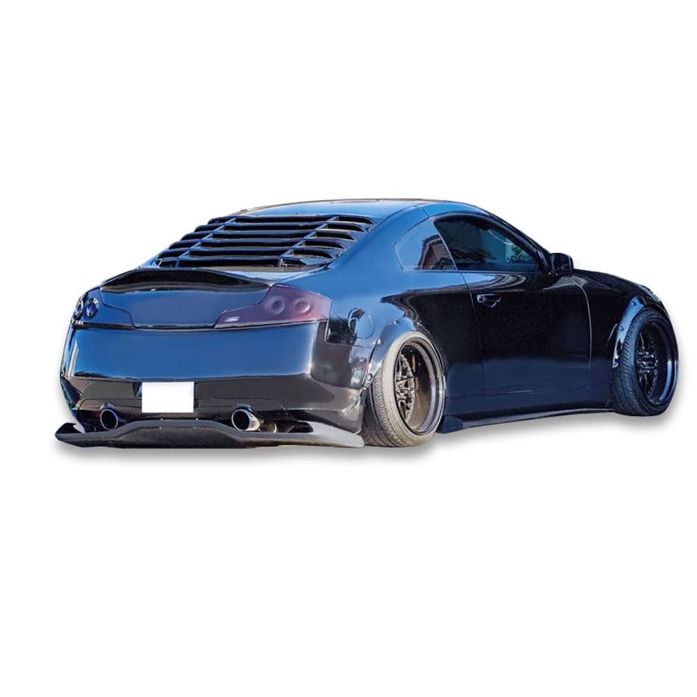 Fit 03-07 Infiniti G35 Coupe Unpainted ABS Plastic by Rear Window Louver | IKON MOTORSPORTS Matte Black product thumbnail 8