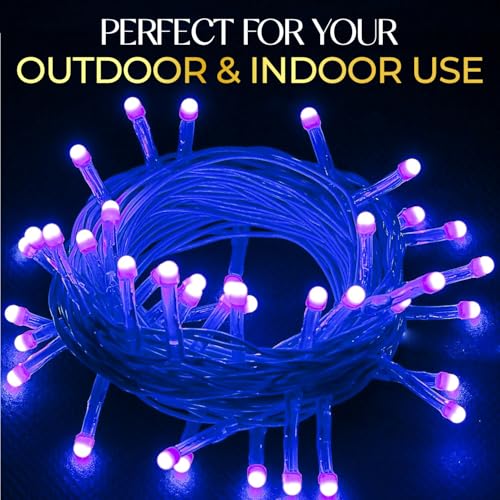 Image of Lexton 40 LED Power Pixel Serial String /Fairy Light | Plug Sourced | Suitable for Home & Outdoor Decoration, Diwali, Christmas, Ramadan, Wedding, Party, Festival (Pack of 50, Blue)