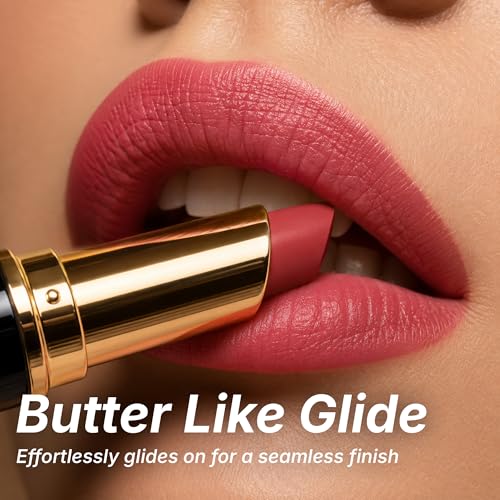 Image of Pure Matte Creamy Lipstick, Highly Pigmented & Long Lasting, 3.2g (Velvet Red)
