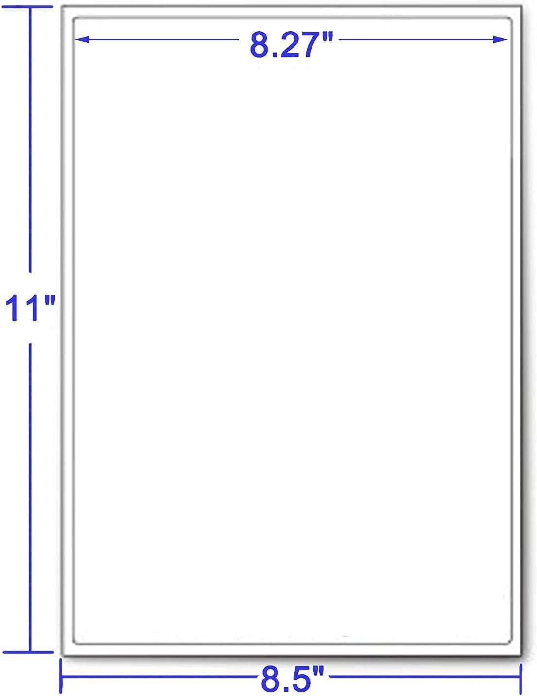 LabelMore 200 Sheets, Printable Sticker Paper, 8.5" x 11" Sticker Printer Paper Sheet for Laser & Inkjet Printers