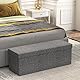 HOMCOM Sitzbank mit Stauraum, faltbar Polsterbank mit separaten Behältern, Bettbank mit Leinenoptik, Sitztruhe für Flur Schlafzimmer Wohnzimmer, 110 x 38 x 38 cm Dunkelgrau