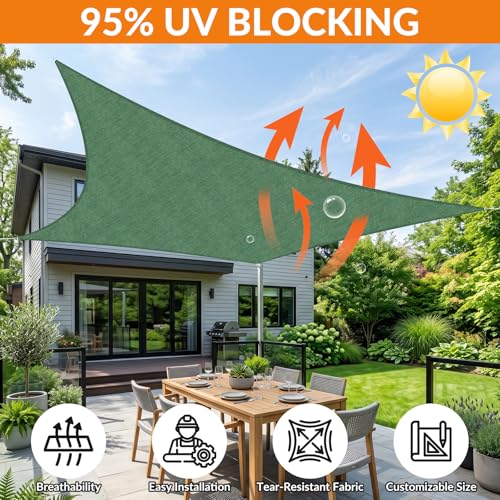 Image of KANAGAWA 25'X32' Sun Shade Sail Dark Green Curved Square Customizable
