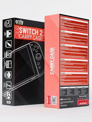 Image of Orzly Case Compatible with Nintendo Switch 2 - Protective Travel Carry Case with Screen Padding, Game Card & microSD Slots, Zipped & Open Pockets for Accessories - 7.9 inch Gift Boxed