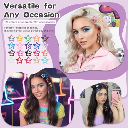 100 Pinzas Estrella de Metal para Cabello Coloridas miniatura 5
