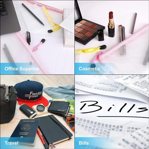 Carteras de plástico A3 con cremallera pack de 12 bolsas impermeables para documentos 6