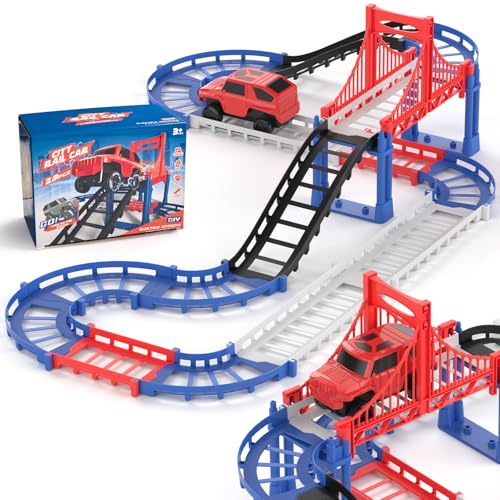 50% Off DIY Construction Race Track Set with Battery Car