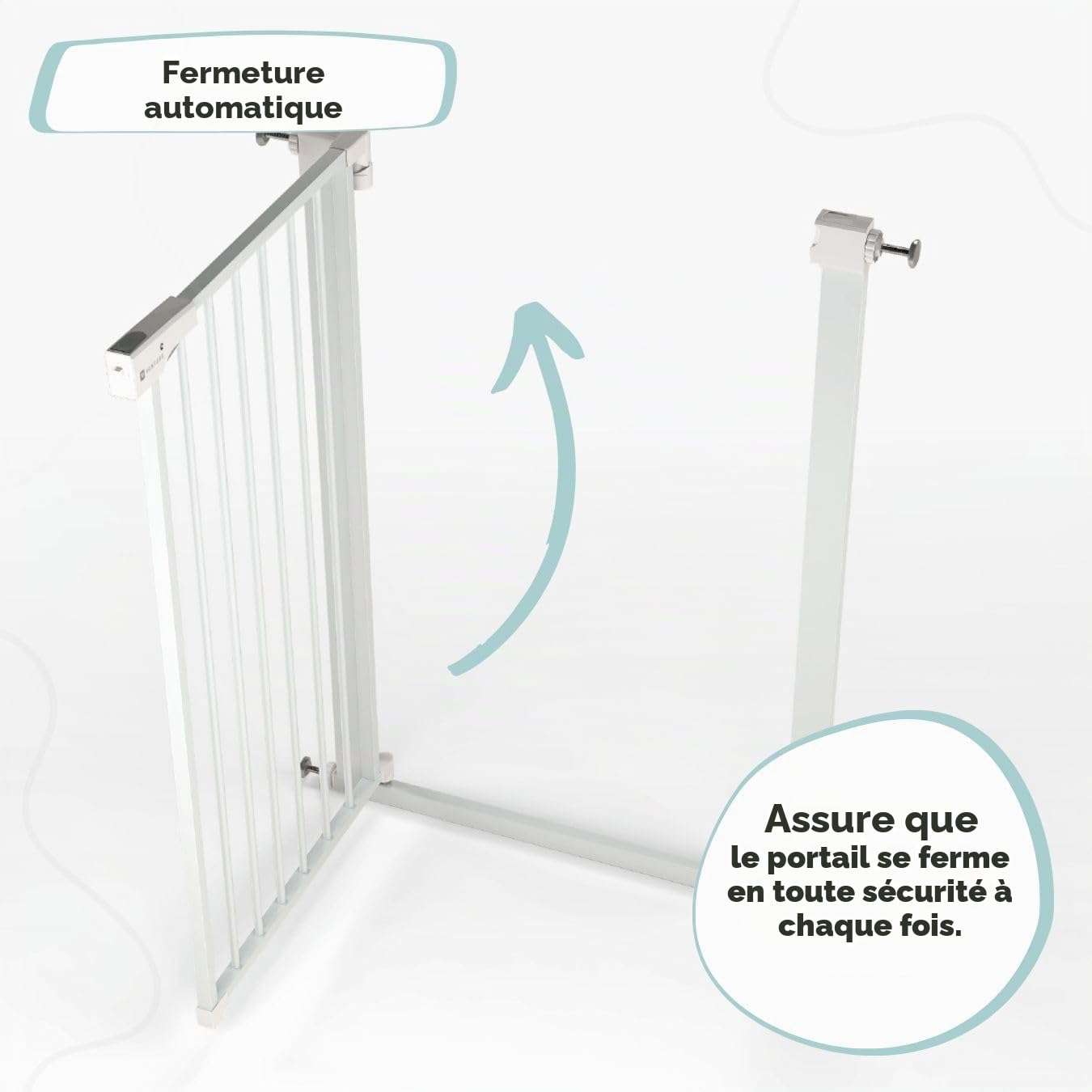 Venture - Barrière de sécurité Q-Fix à Fixation par Pression Extra-Haute pour Animal Domestique, Ouverture à 90 ° dans Les Deux Sens, Fermeture Automatique (75-84 cm de Large, 110 cm de Haut)