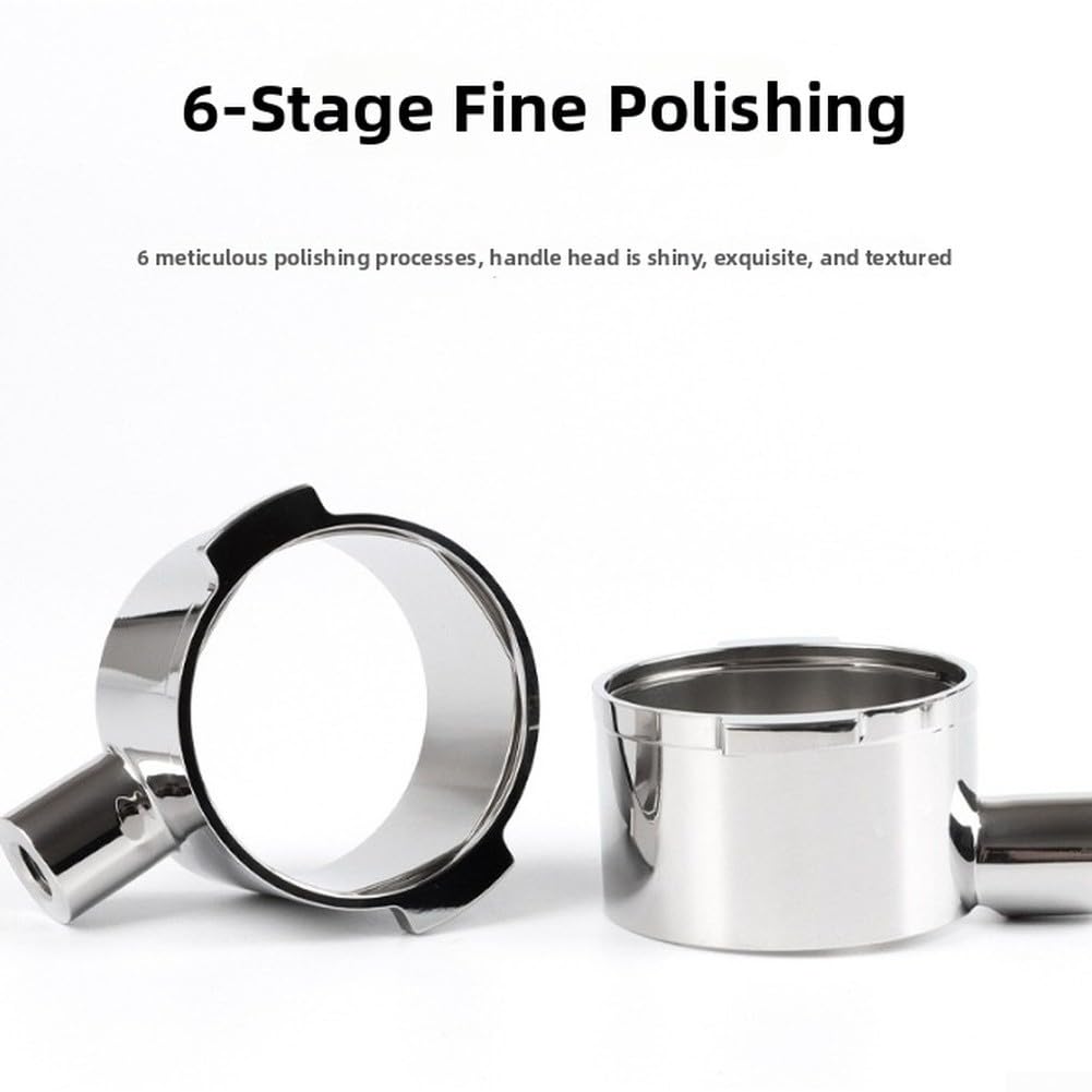 Filtr dolny ze stali nierdzewnej, 51 mm, do ekspresu do espresso, ze stali nierdzewnej 304, z podwójnym uchwytem, precyzyjny filtr do kremu, polerowany do powierzchni (Serves Two)