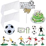 ⚽Design Exquis : Ces décoration de gâteau sont incroyablement réalistes et colorés, vous permettant de créer une scène de match de football complète sur votre gâteau, le rendant encore plus amusant et mémorable pour les amateurs de football. Leur design sur le thème du football animera votre fête et ravira tous les fans