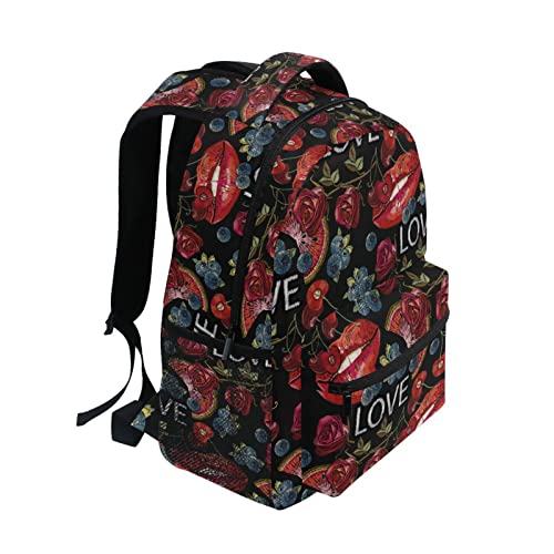JUNZAN Sweet Kiss Sac à dos tendance pour ordinateur portable 16" Motif myrtille cerise, Sweet Kiss Fashion Blueberry Cherry Love, Small – vue 3