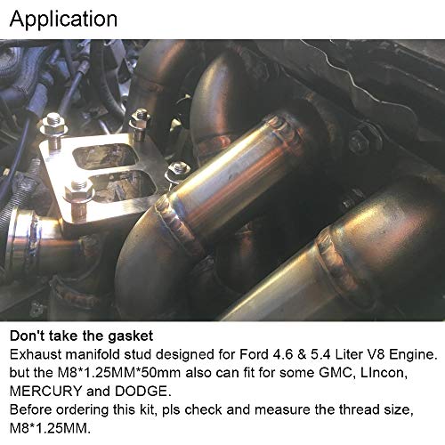 Speeder Exhaust And Intake Manifold Stud Bolt Nut Gaskets Kit Stainless Extended M8 1.25Mm*50Mm Compatible With Honda Acura B D H F B18 Gsr 20Pcs #TOP5