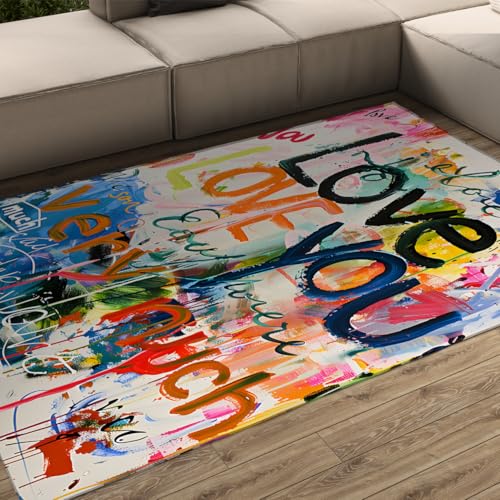 Tapis graffiti lavable 160x230cm pour transformer une chambre d'adolescent
