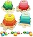 Giochi Bambini, Goorder Giocattoli da Puzzle in Legno, Giocattolo Montessori Educativo Ordinamento Blocchi Costruzioni, Ragazzo Ragazza per 1 2 3 4 Anni, Regalo per Compleanno e Natale