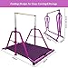 BYBAG Foldable Gymnastics Kip Bar,Horizontal Bar for Kids Girls Junior,No Wobble Gym Equipment for Home Indoor,3' to 5' Adjustable Height,Gymnasts 1-4 Levels,300 lbs Weight Capacity (Purple)
