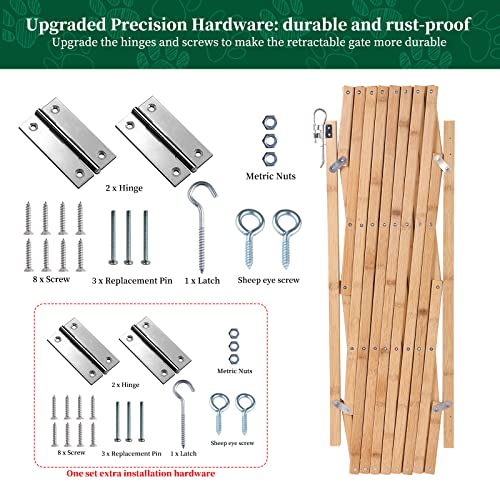 Expandable Accordion Dog Gate, Wooden Accordian Expansion Dog Gate For Doorway Stairs, Retractable Gate Safety Protection For Small Medium Pet Dog, 8" To 42" W, 28.7" H (Upgraded Accordion Dog Gate) #TOP7