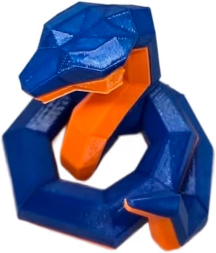 Zax Dezignz 3D Printed Magnetic Mini Snake Brain Teaser Puzzle, 19 Pieces, Hard Skill Level, Geometric Art Decor, Modern Style, No Instructions, Ages 16+