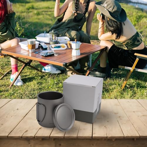 Taza aislada de doble pared con tapa para camping, senderismo y uso diario (sin asas, 220 ml)