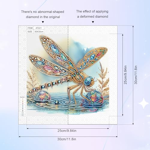 Image of Tontut Diamond Art Painting Kit, Water Dragonfly Adult 5D DIY Diamond Art Kit for Gift Wall Decoration, Suitable for Office, or Home Wall Decoration