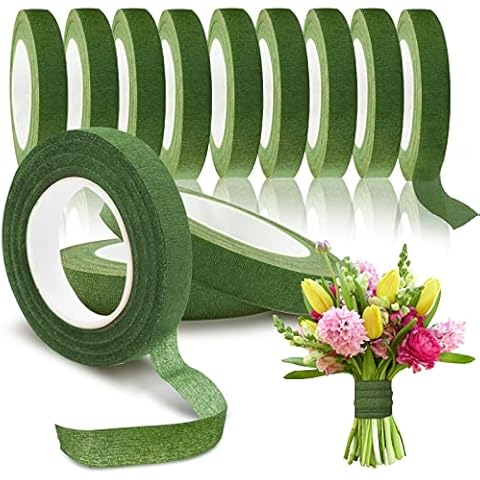 Max Shape 12 Rolls 1/2 Inch 30 Yard Floral Tapes for Bouquet Stem Wrapping, Green Floral Tape for Floral Arranging Craft Projects Corsages, Wedding Bouquet Cover