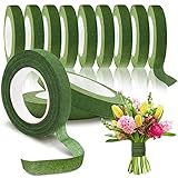 Max Shape 12 Rolls 1/2 Inch 30 Yard Floral Tapes for Bouquet Stem Wrapping, Green Floral Tape for Fl
