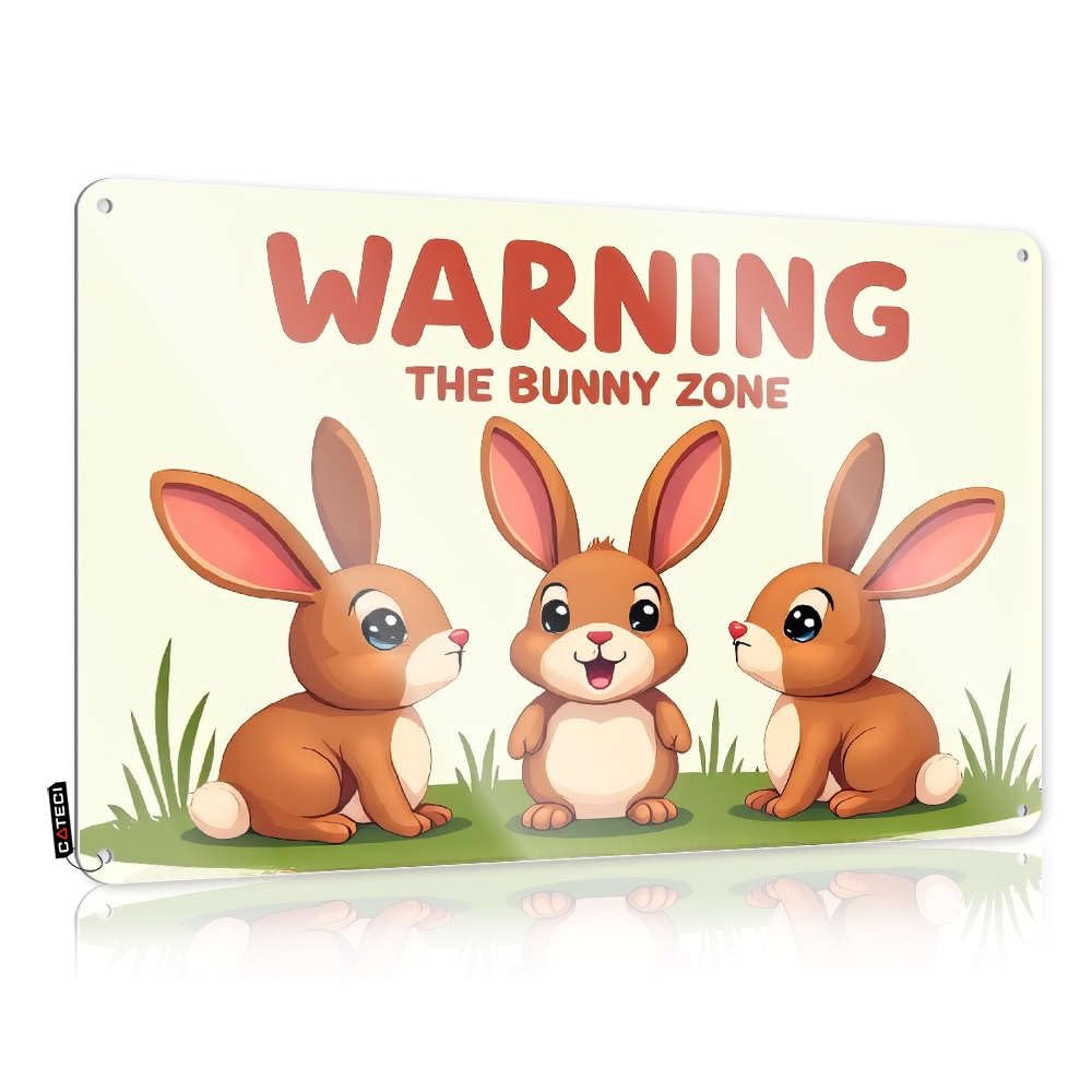 Fzfn Colour Gaming, Retro Wall Art Scoreboard Sweet Warning: The Bunny Zone | Rustic Scandinavian Wall Art(30X40cm)