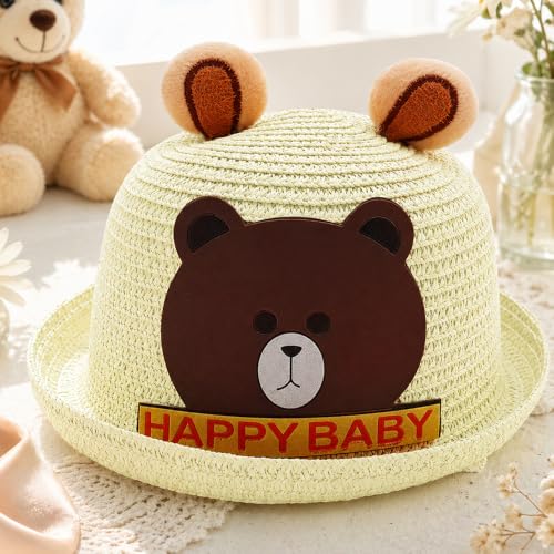 Image of VRITRAZ Baby Boy's and Girl's Kids Children Cute Printed Cartoon Gift Summer Fancy Dress Straw Fasion Hat Cap 1