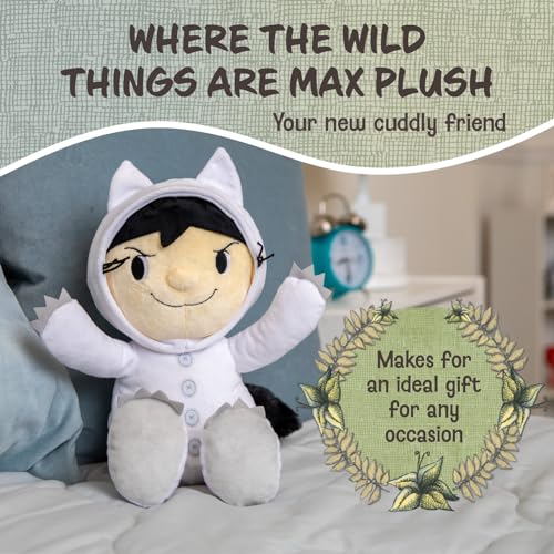 Image of Kids Preferred Where The Wild Things are Plush 14 Inch Max Stuffed Animal with Crinkle Feet, Bean Filled Bottom, and Removable Hood