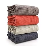 BALCONY & FALCON Waffle Weave Dish Towel Kitchen Towel Hand Dish Rags Great for Household Cooking Cleaning Kerchief,13x28inches,Set of 4 Mix Color