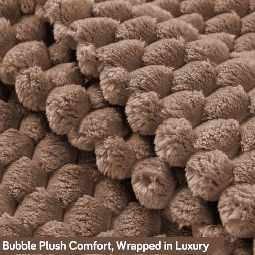 Image of HOKIPO Luxury Rabbit Wool Plush Fluffy Sofa Cover for 1 Seater Sofa | Full Protection for Sofa Seat and Back | 'BunnySoft Series' (180x60 cm), Canvas Brown (AR-6666-BRN)