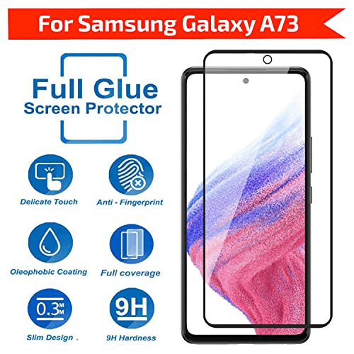 Image of POPIO Military-Grade Gorilla Tempered Glass For Samsung Galaxy A73 | 9H Hardness, Edge-to-Edge, Bubble-Free