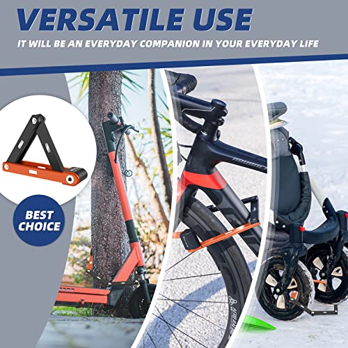 Icocopro Folding Bike Lock - Compact Bicycle Lock With 2 Keys, 2.6 Ft Heavy Duty Anti Theft Bike Foldable Locks - Bicycle Security Chain Lock With Mounting Bracket For Electric Scooter Bikes #TOP6