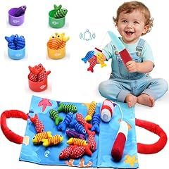 Baby Toys for 1 2 3 Year Old Boys Girls - Montessori Toys for 1 2 3 Year Old 10 in 1 Multifunctional Fabric Fishing Game for Kids Toddler Baby Gifts Learning Birthday Xmas Stocking Fillers