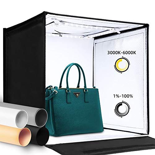 Amzdeal 16inch Photo Studio Light Box Color Temperature Adjustable Brightness Photo Background Shooting
