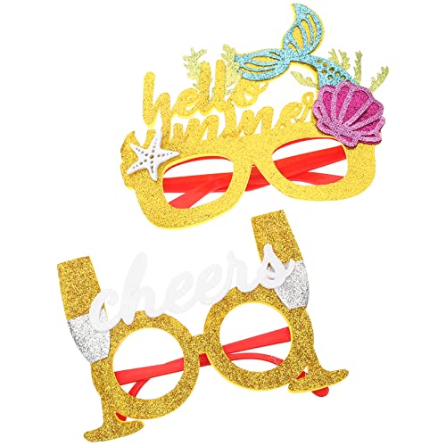 LUOZZY 4pcs Hawaiian Glasses Frames Funny Sunglasses Frames Photo Props Hawaiian Party Supplies