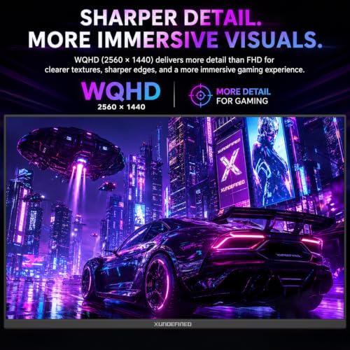 Image of XUNDEFINED 27 inch 1440P Gaming Monitor, 260Hz Fast IPS 2K Computer Monitor with Speaker, HDR, Free-Sync&G-SYNC, 125% sRGB, HDMI x2, DisplayPort x2, Compatible with Switch /Xbox /PS5, VESA Mountable