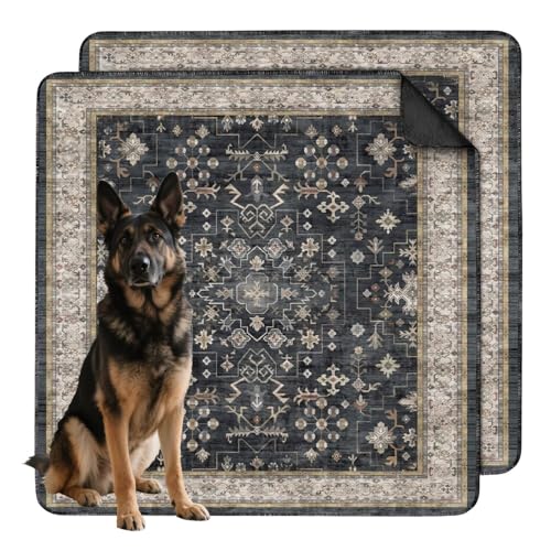 Washable Pee Pads for Dogs 2 Pack, Absorbent Reusable Puppy Pads Waterproof, Leakproof & Non-Slip Whelping Pad, Potty Training Pads for Dogs Playpen Mat 48x48